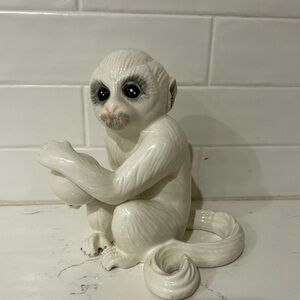 Mottahedeh White Ceramic Monkey Figurine